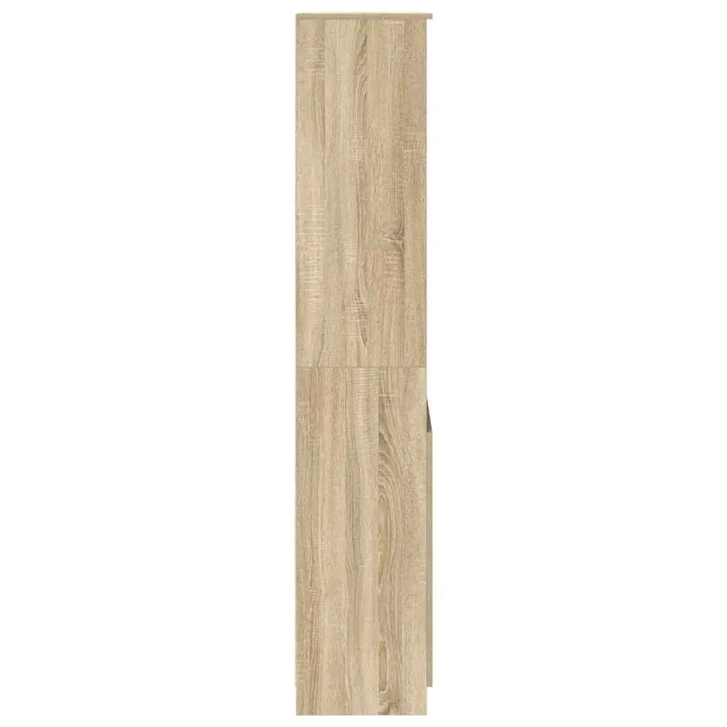 Tall Brown Engineered Wood Highboard Storage Cabinet for Organizing Dining Essentials and Household Items