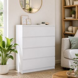 Stylish White Sideboard 80x35x99 cm for Modern Living