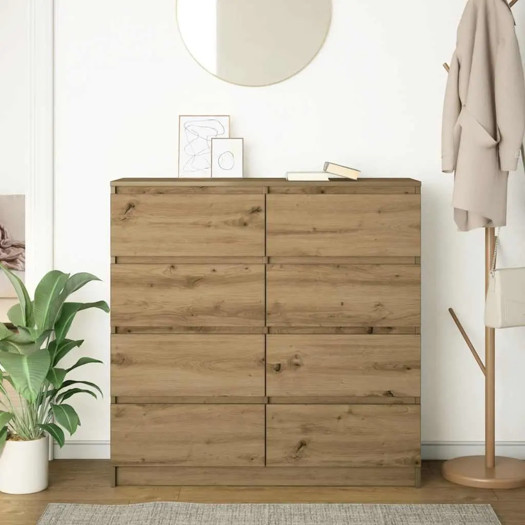 Sideboard Engineered Wood Storage Cabinet Ample Space 100x35x99cm Brown
