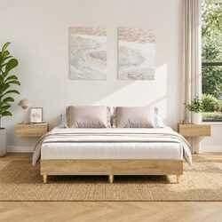 Engineered Wood Bed Frame Sonoma Oak 150x200 cm