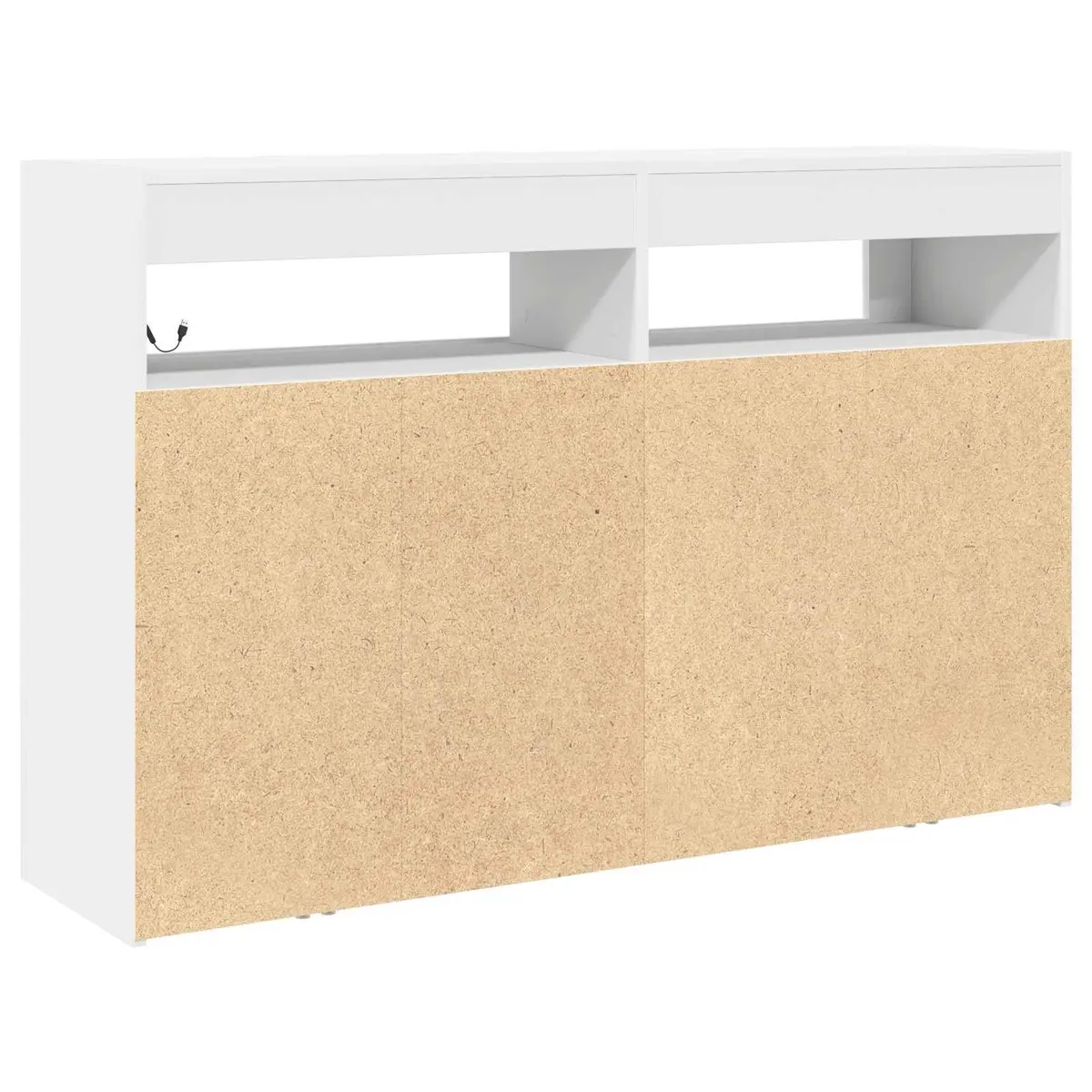 Sideboard with RGB LED Lights Modern Engineered Wood White 116 x 30 x 75 cm