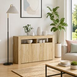Engineered Wood Sideboard Sonoma Oak 116x30x75cm