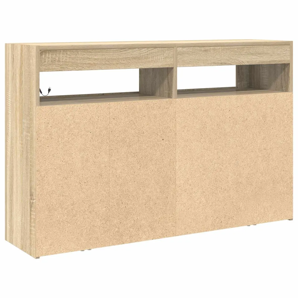 Sideboard Engineered Wood RGB LED Storage Cabinet 116x30x75cm Brown