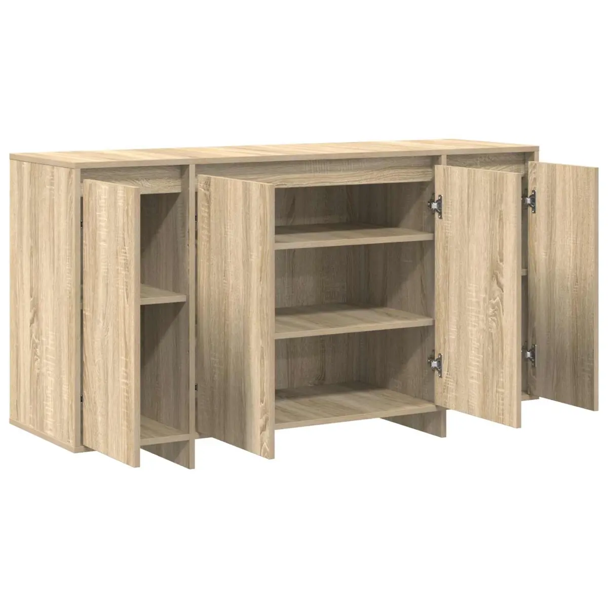 Sideboard Storage Cabinet Sonoma Oak 135cm Modern Living Room Furniture Buffet