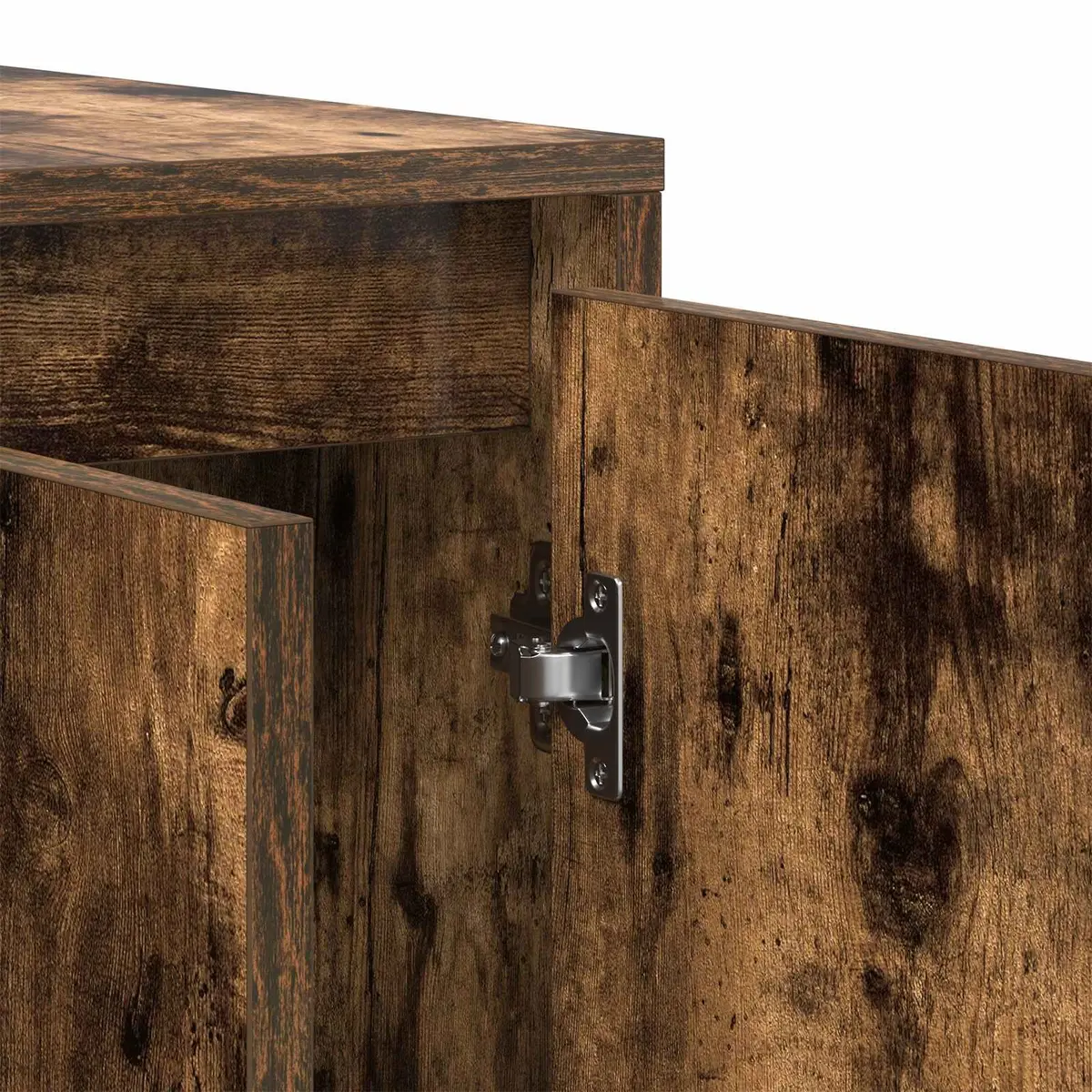 Modern Sideboard Storage Cabinet 135cm Brown Engineered Wood Hinge Doors