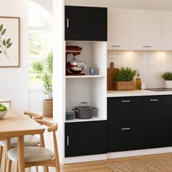 Engineered Wood Hanging Kitchen Cabinet in Black Oak
