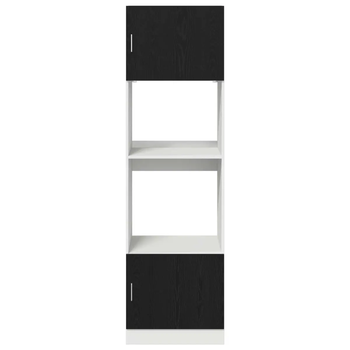 Hanging Cabinet Modern Black Oak Engineered Wood 60x57x207cm Kitchen Storage