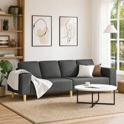 Contemporary Dark Grey Sofa with Foam Filling 250cm