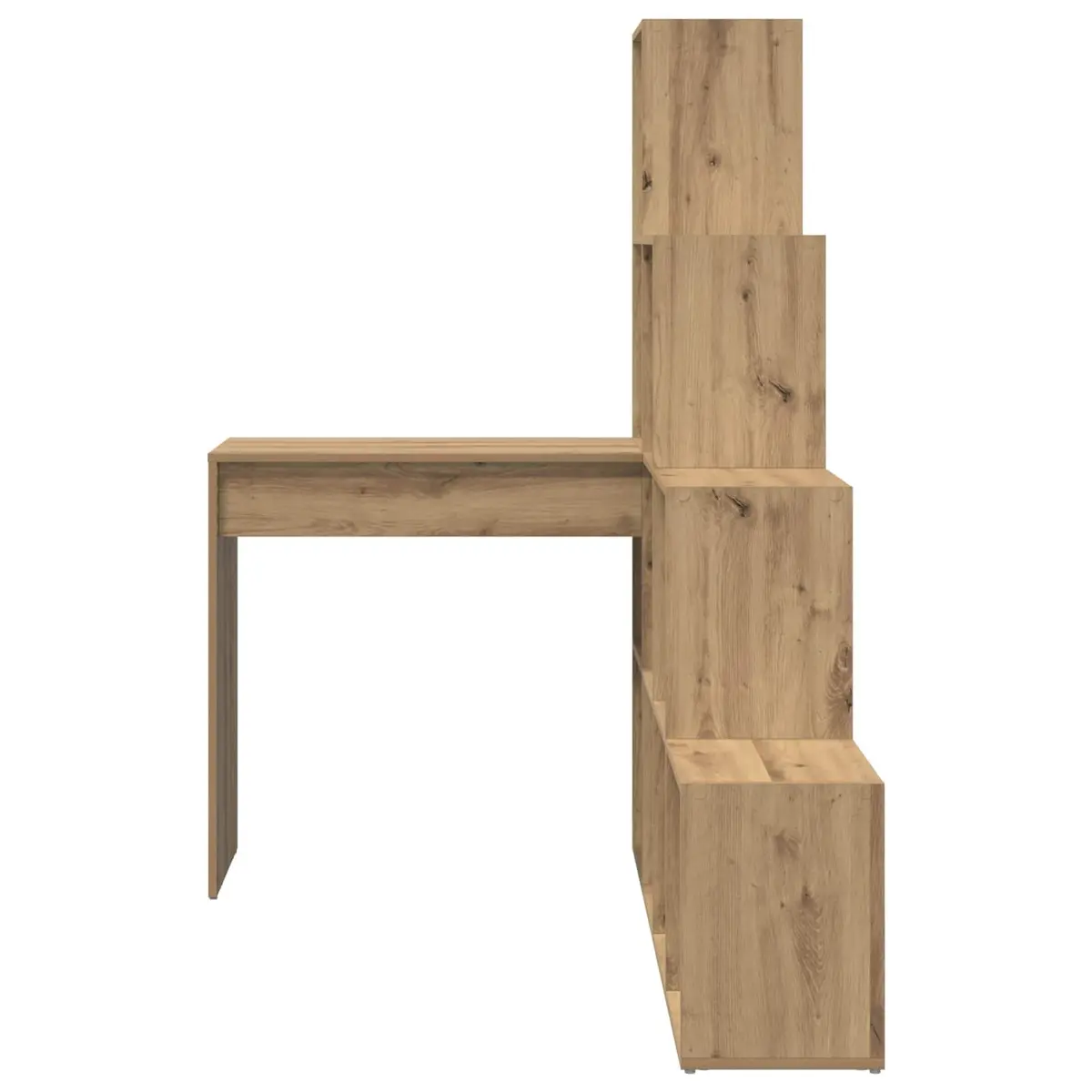 Corner Desk with Storage Shelves Brown Engineered Wood Home Office Workspace