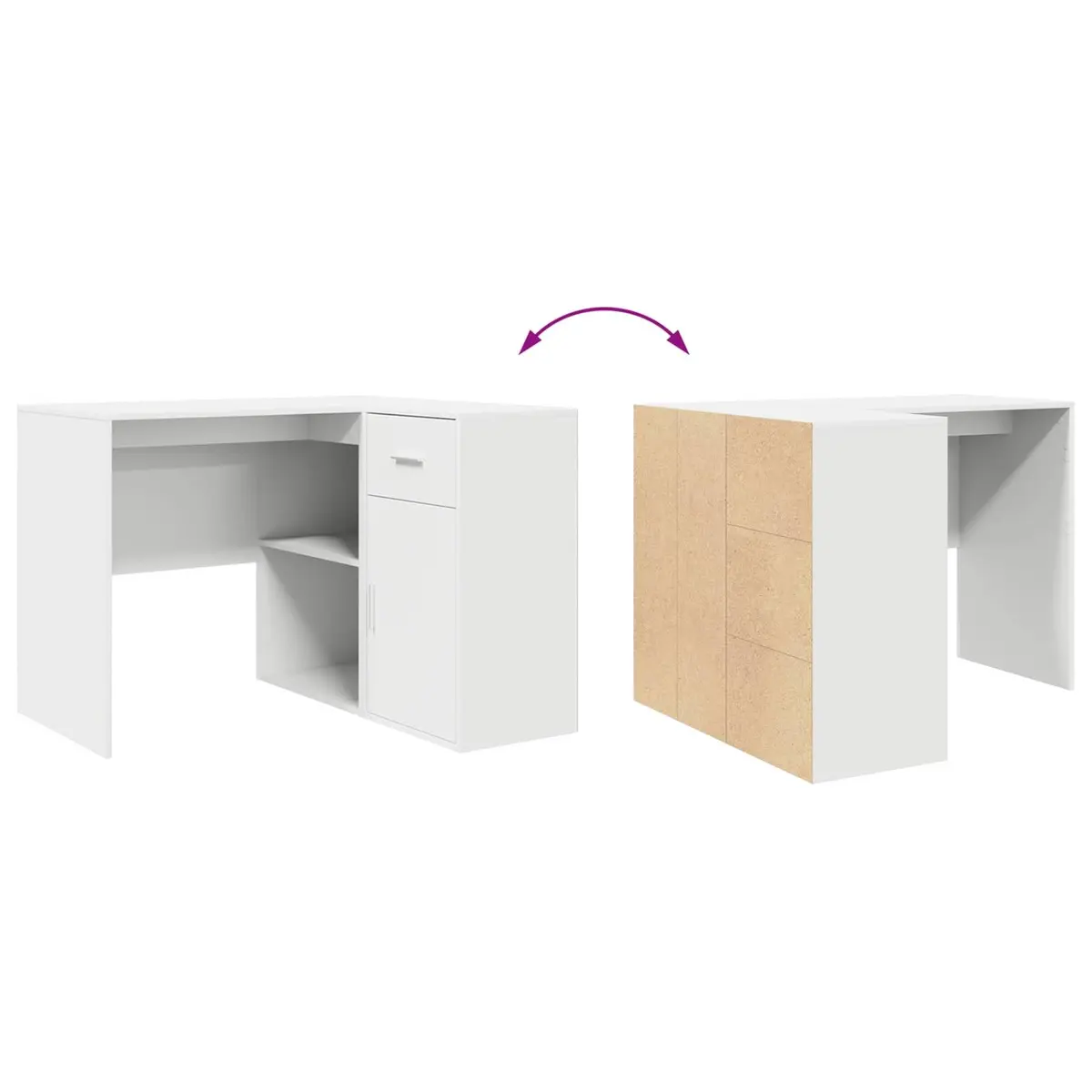 Corner Desk with Drawer Space Saving 102 x 88 x 75 cm White