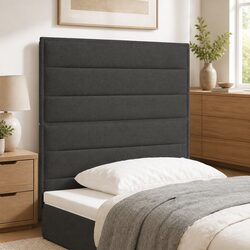 80cm Dark Grey Fabric Headboard with Adjustable Height