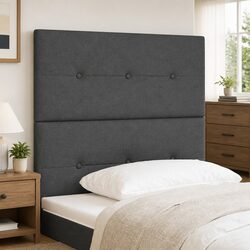 Grey Height-Adjustable Headboard 80cm Fabric Upholstered