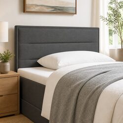 RGB LED Headboard 100cm Dark Grey Fabric Adjustable