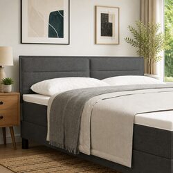 160cm Adjustable Grey Fabric LED Headboard with RGB Lights