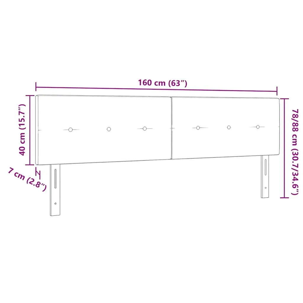 LED Headboard Adjustable Height Grey Fabric 160cm