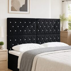RGB Strip Light LED Headboard, Adjustable Black Design