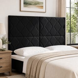 144cm LED Headboard in Black Velvet with RGB Lighting