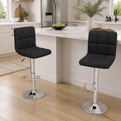 2-Piece Bar Stools with Gas Lift and Swivel Functionality