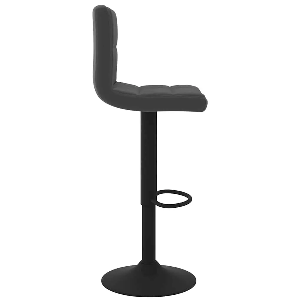 Adjustable Height Swivel Bar Stools Velvet Black 2 Piece Chrome Base