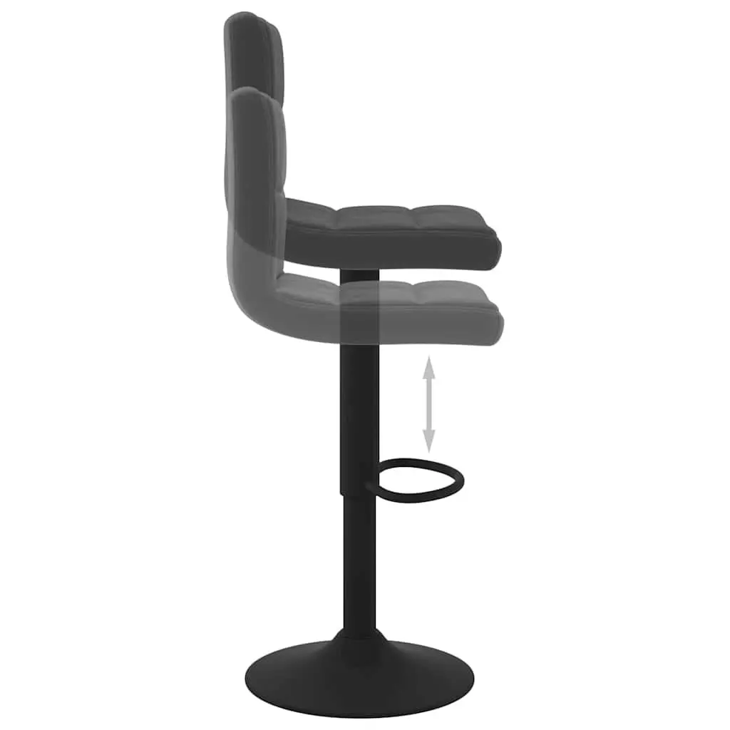 Adjustable Height Swivel Bar Stools Velvet Black 2 Piece Chrome Base