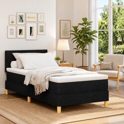 Box Spring Bed with Adjustable Headboard 107 x 203 cm