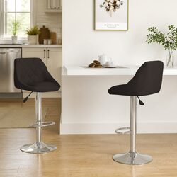 Modern Design Black Bar Stools, Adjustable and Stylish