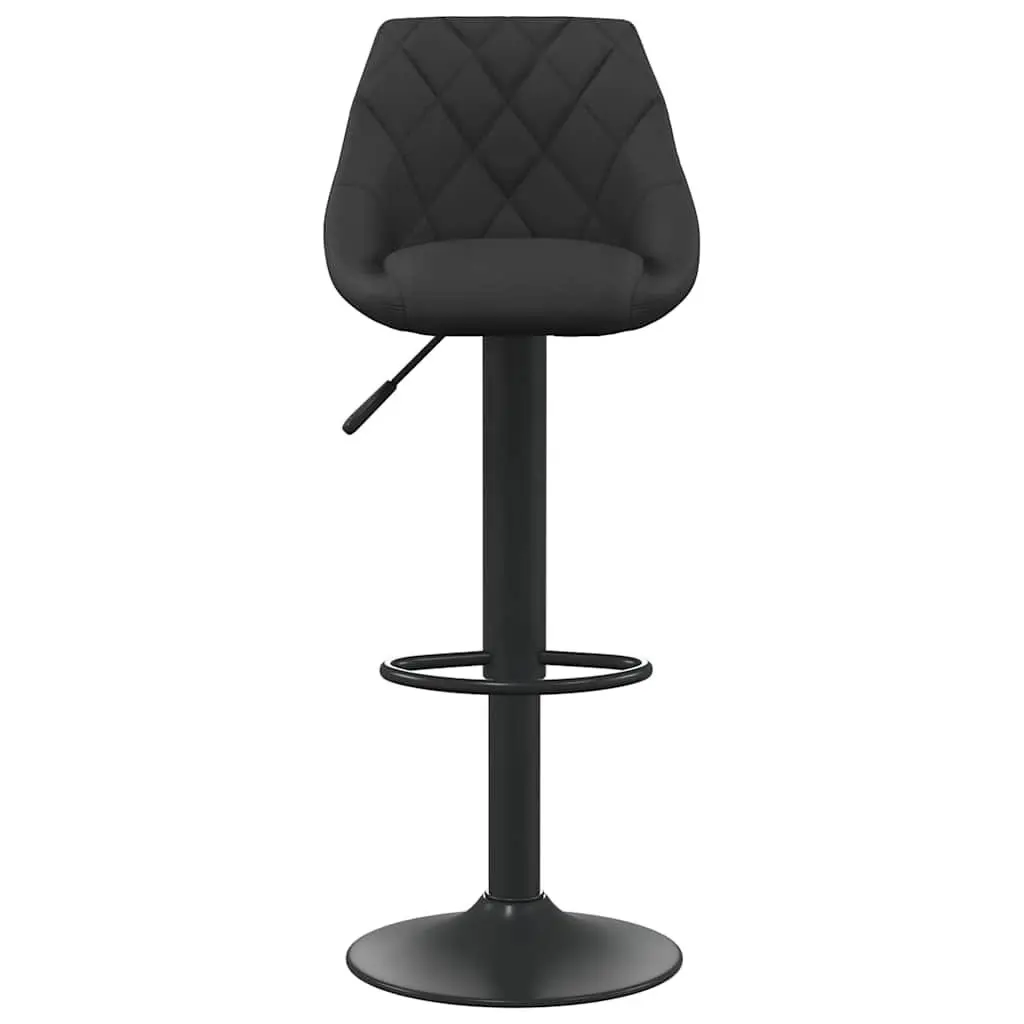 Bar Stool Height Adjustable Swivel Black Velvet