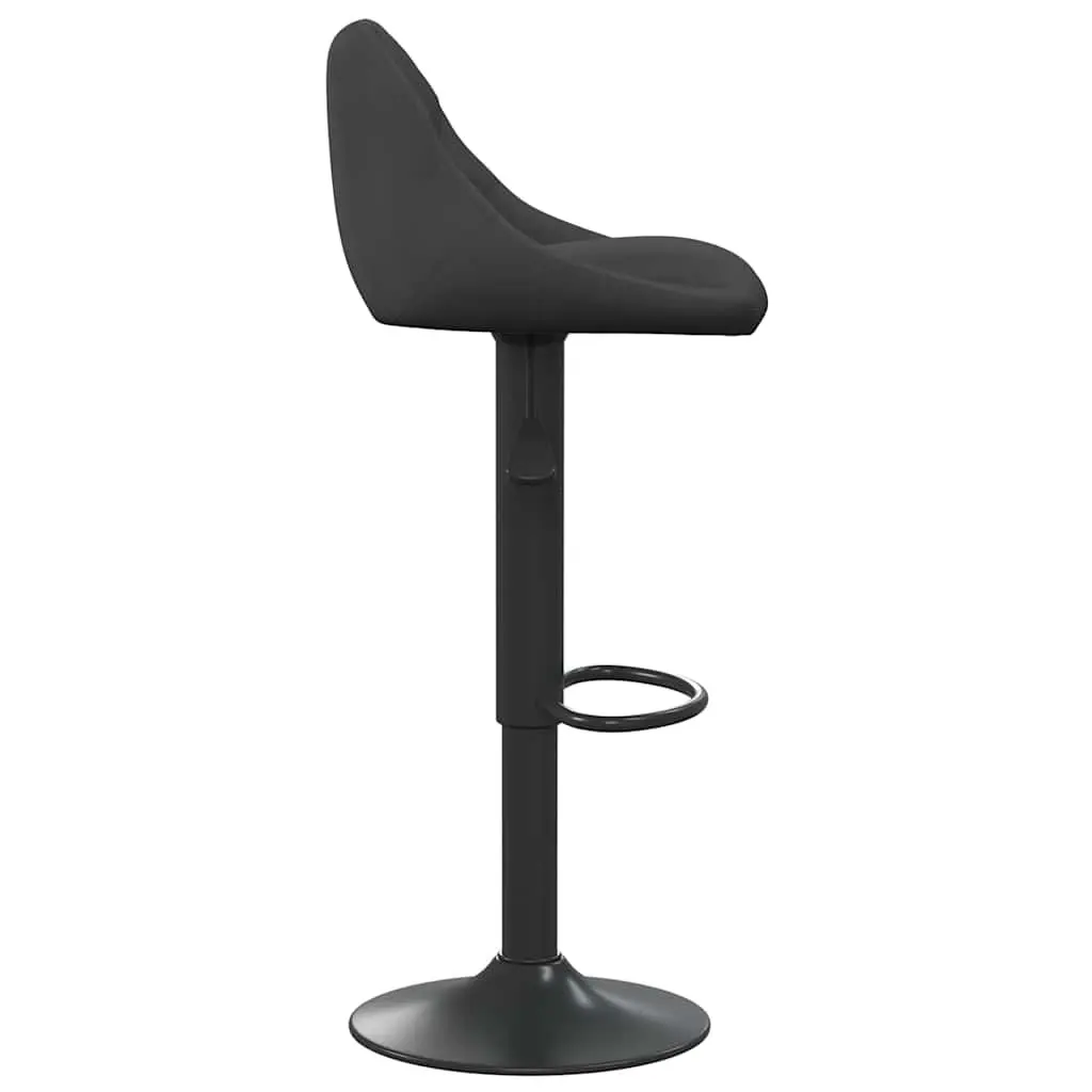 Bar Stools Adjustable Height Black Velvet Swivel 2 Piece