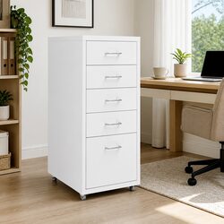Mobile Filing Cabinet with 5 Drawers and Wheels
