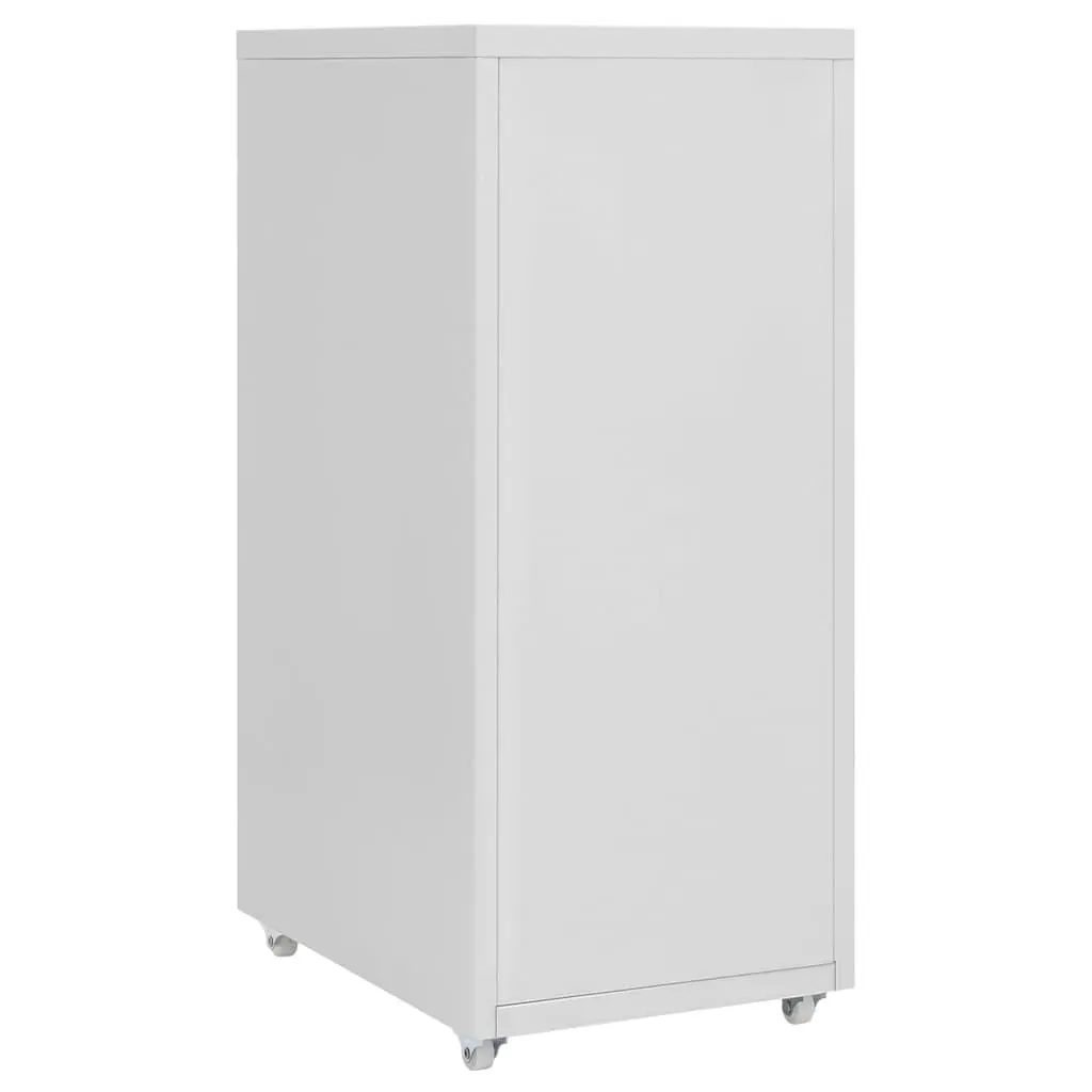 Mobile File Cabinet Grey 6 Drawers Metal Filing Storage Office Organiser with
