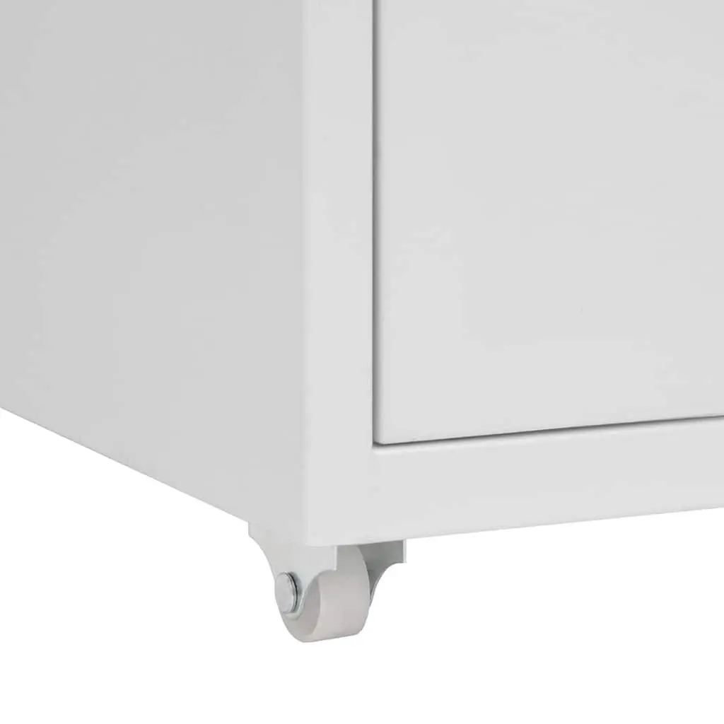 Mobile File Cabinet Grey 6 Drawers Metal Filing Storage Office Organiser with