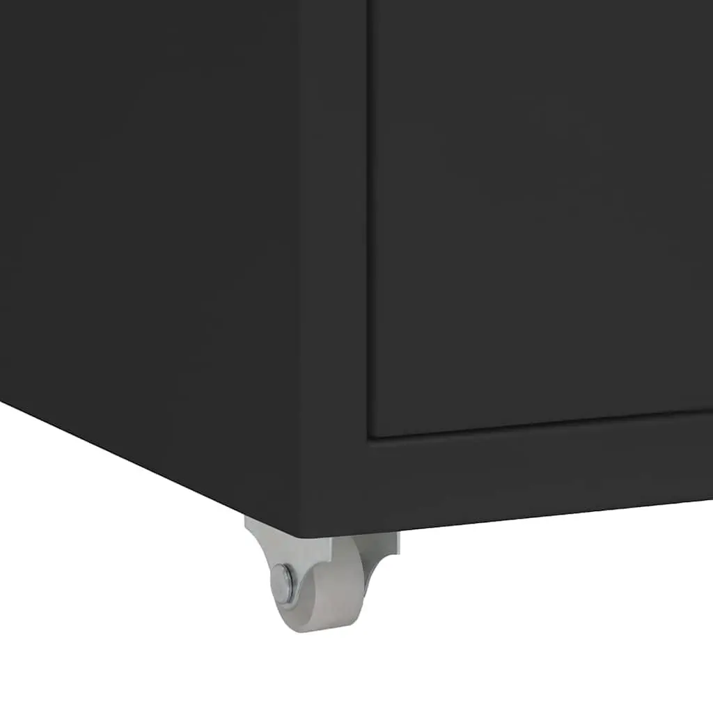Mobile Filing Cabinet Metal File Storage 6 Drawer Compact Black