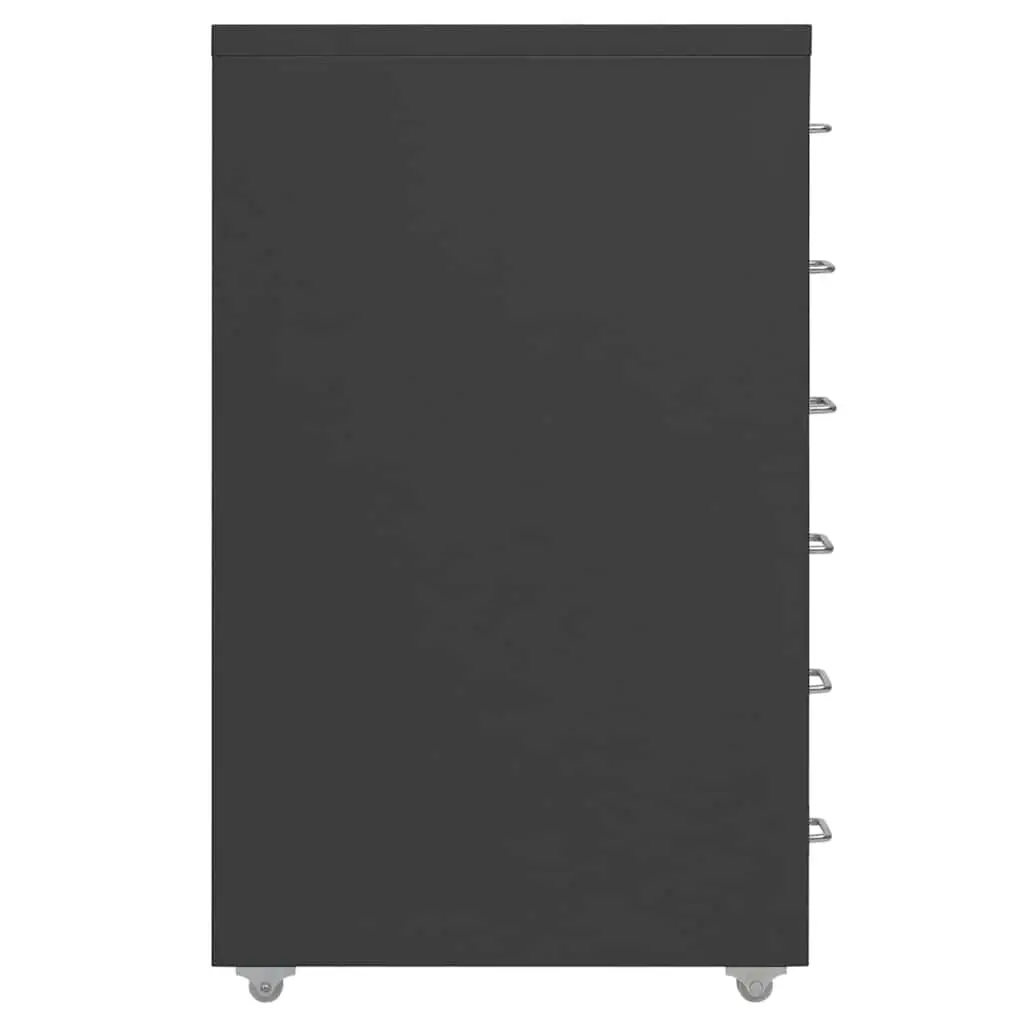 Mobile Filing Cabinet Metal Storage 6 Drawer Anthracite