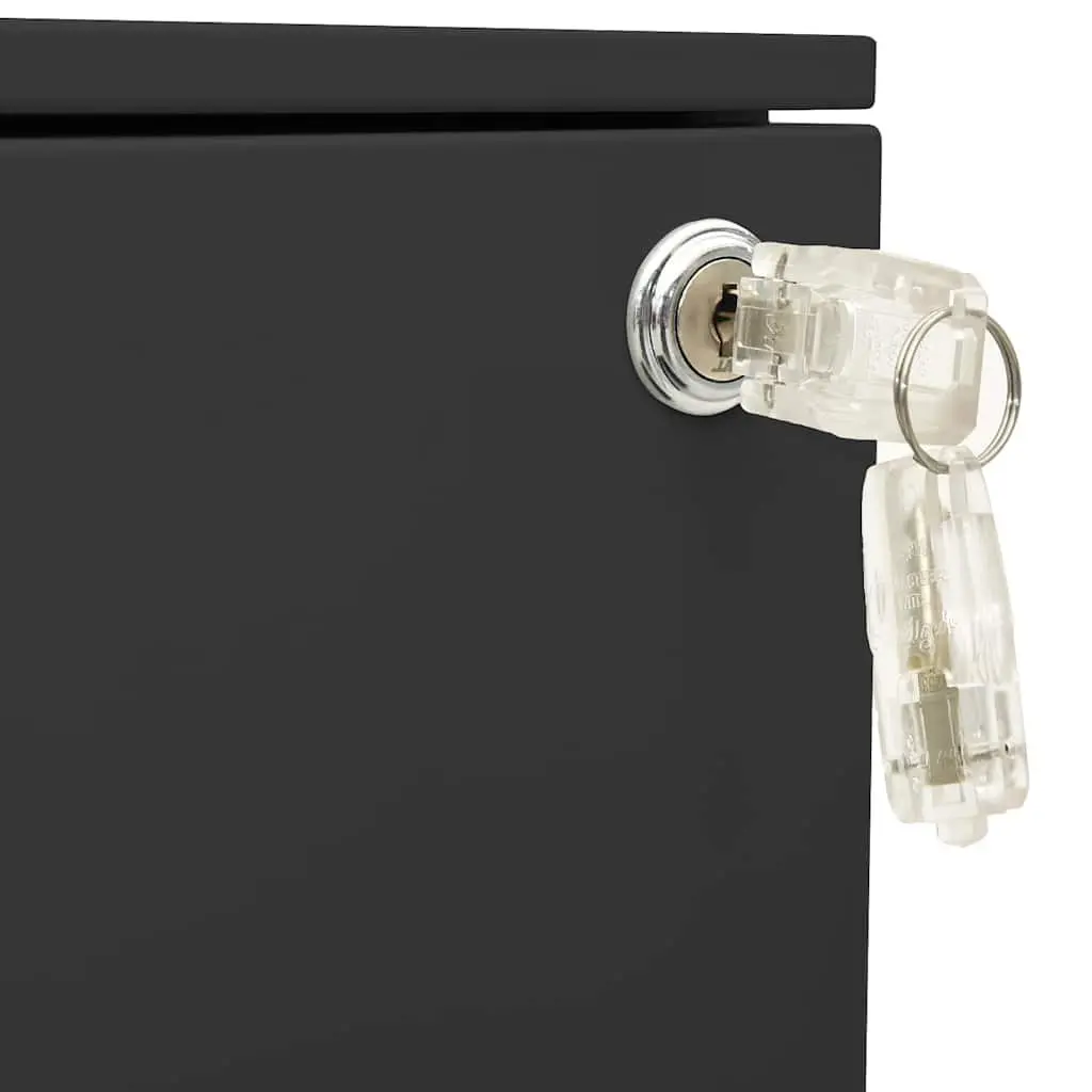 Mobile Filing Cabinet Secure 3 Drawer Steel Anthracite