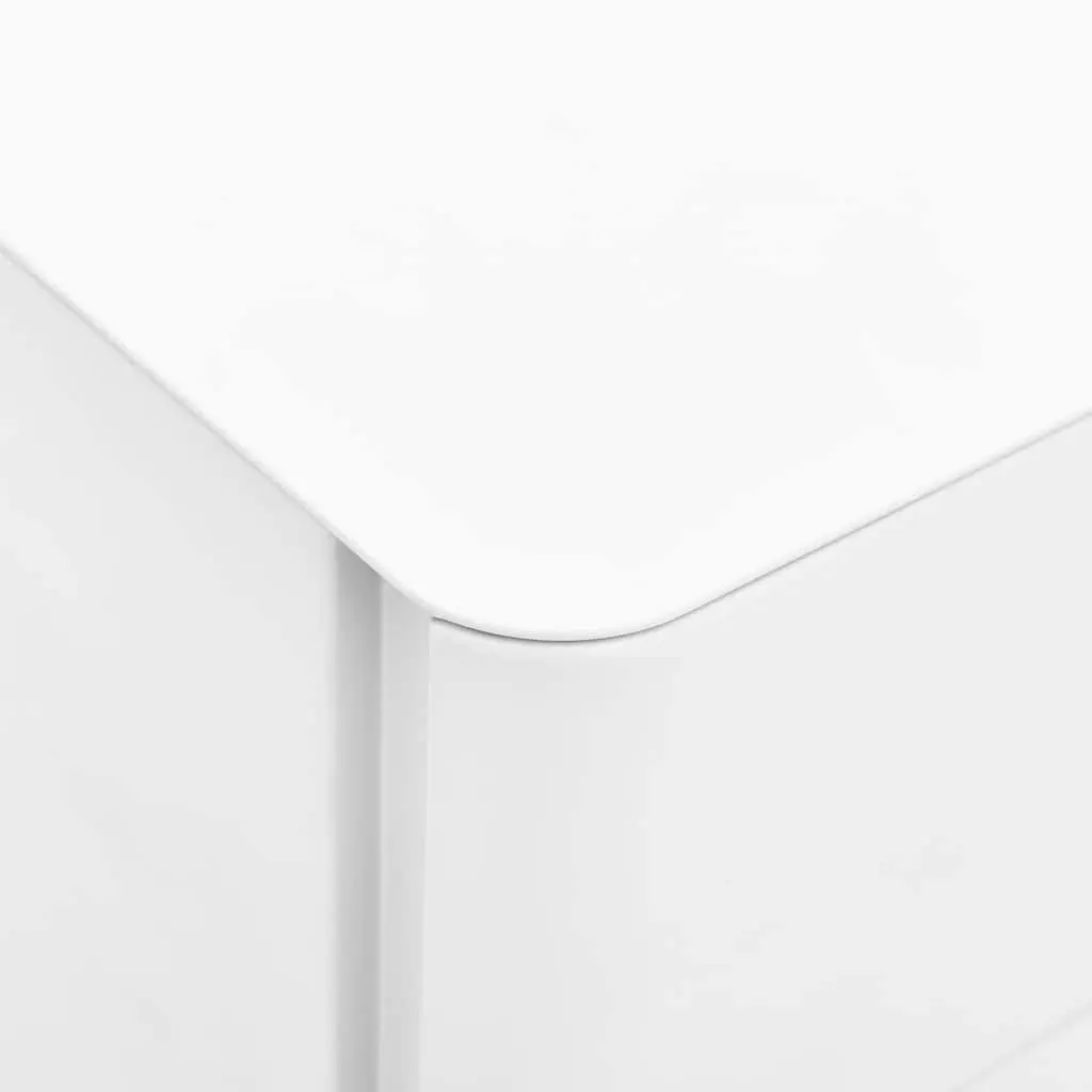 Mobile File Cabinet Locking 3 Drawer Steel White
