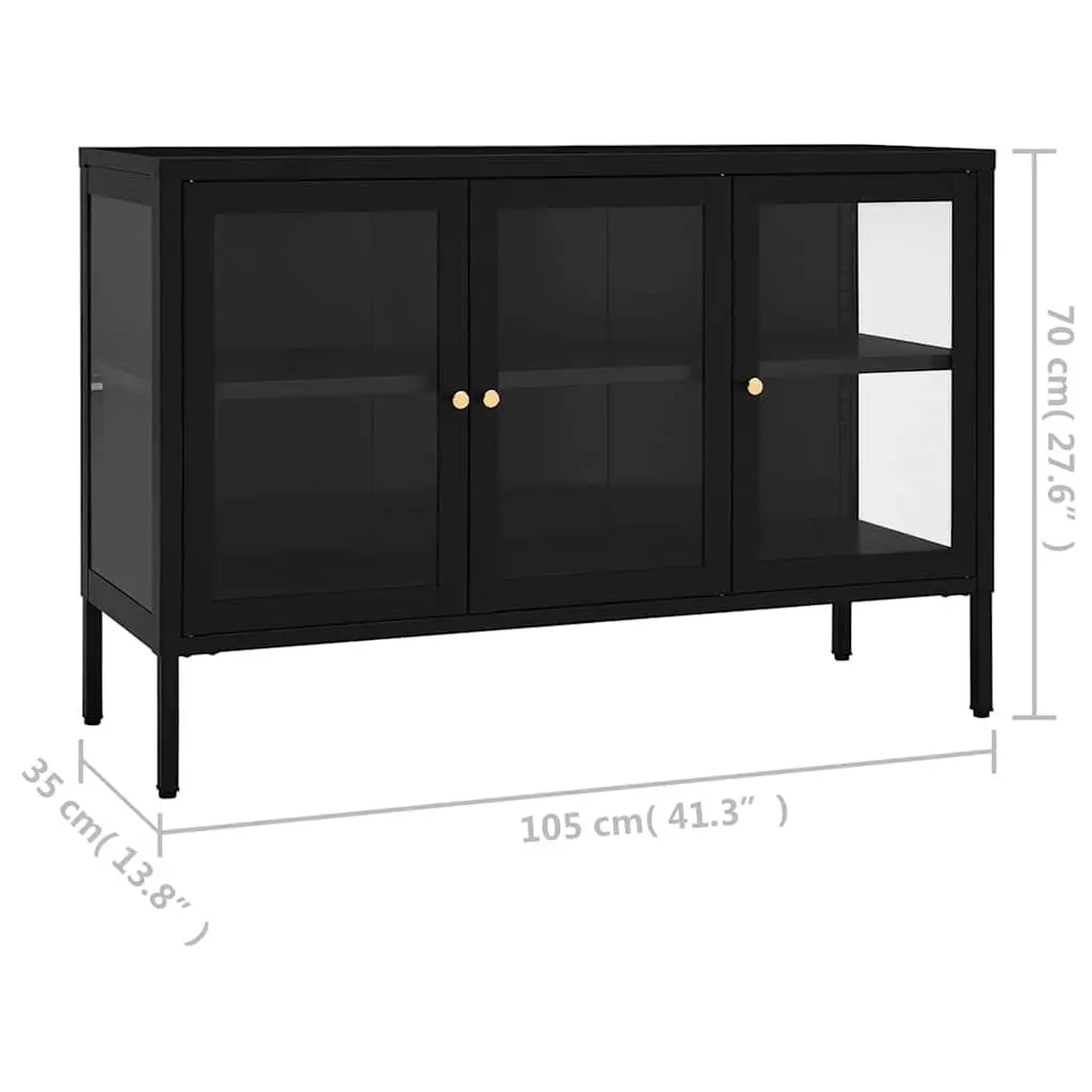Sideboard Storage Cabinet Adjustable Shelving Unit Black 105x35x70 cm
