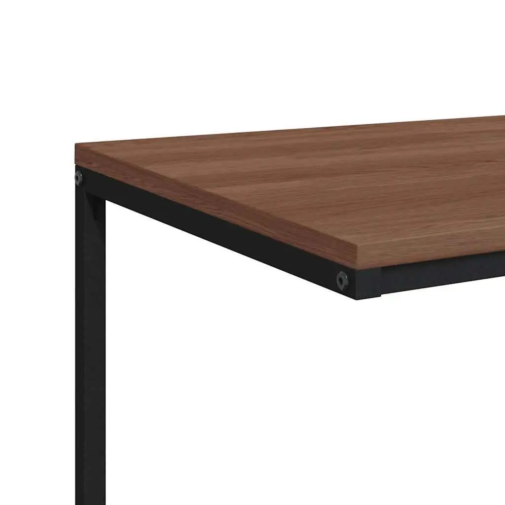 C-Shaped Side Table Black Engineered Wood Living Room Accent Furniture
