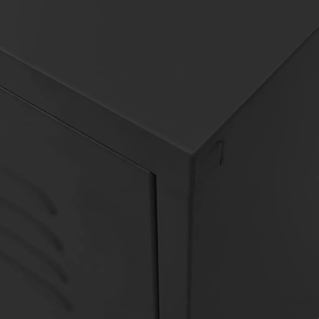 TV Stand Black Storage Unit with Doors 105 cm