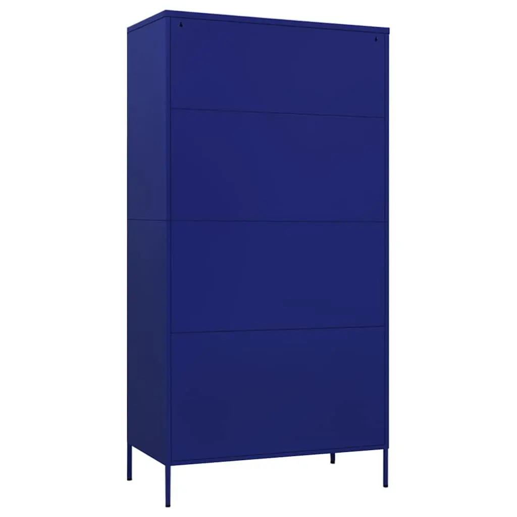 Wardrobe Cabinet Steel Storage Cupboard Adjustable Shelves Hanging Rod 90W x 50D x 180H cm Blue