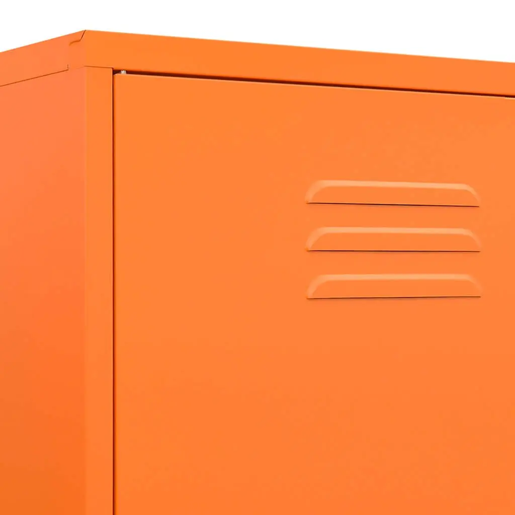 Steel Wardrobe with Adjustable Shelves and Hanging Rod Orange 90cm x 50cm x 180cm