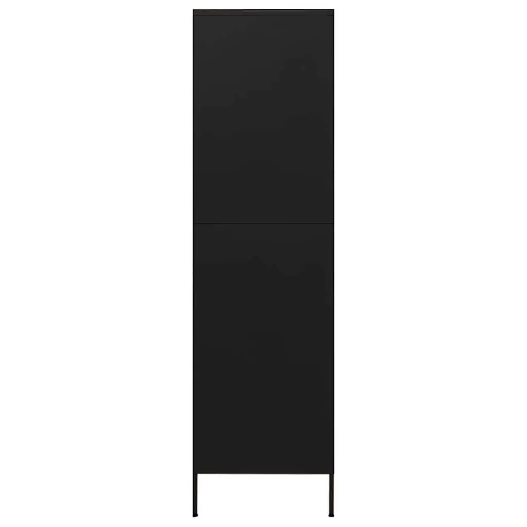 Wardrobe Cabinet Steel Storage Cupboard Adjustable Shelves Large Compartment Black
