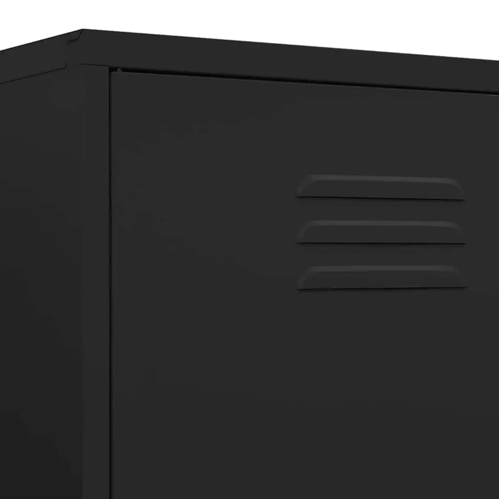Wardrobe Cabinet Steel Storage Cupboard Adjustable Shelves Large Compartment Black