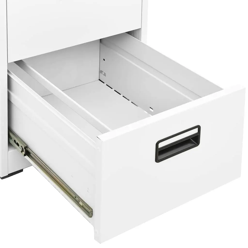 Filing Cabinet Steel 2 Drawer White 46x62x72.5cm