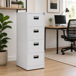 Durable 4 Drawer Grey Steel Filing Cabinet