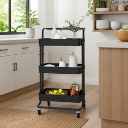 3-Tier Organiser Storage Cart with Wheels and Handle
