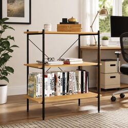 3-Tier Shelving Unit in Black Oak – 80x40x92cm