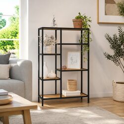 80x30x120 cm Bookcase Shelving Unit with Steel Frame