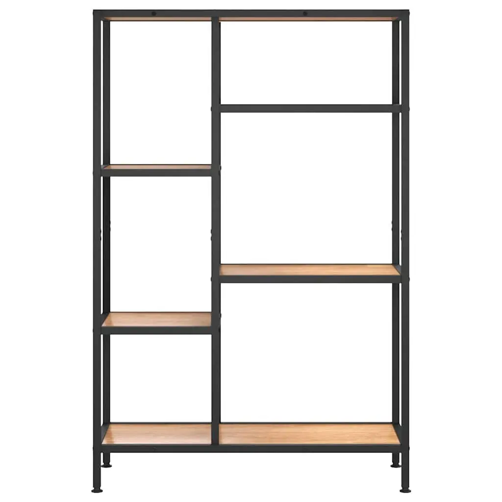 Bookcase Shelving Unit Steel Frame Sturdy 80x30x120 cm Brown
