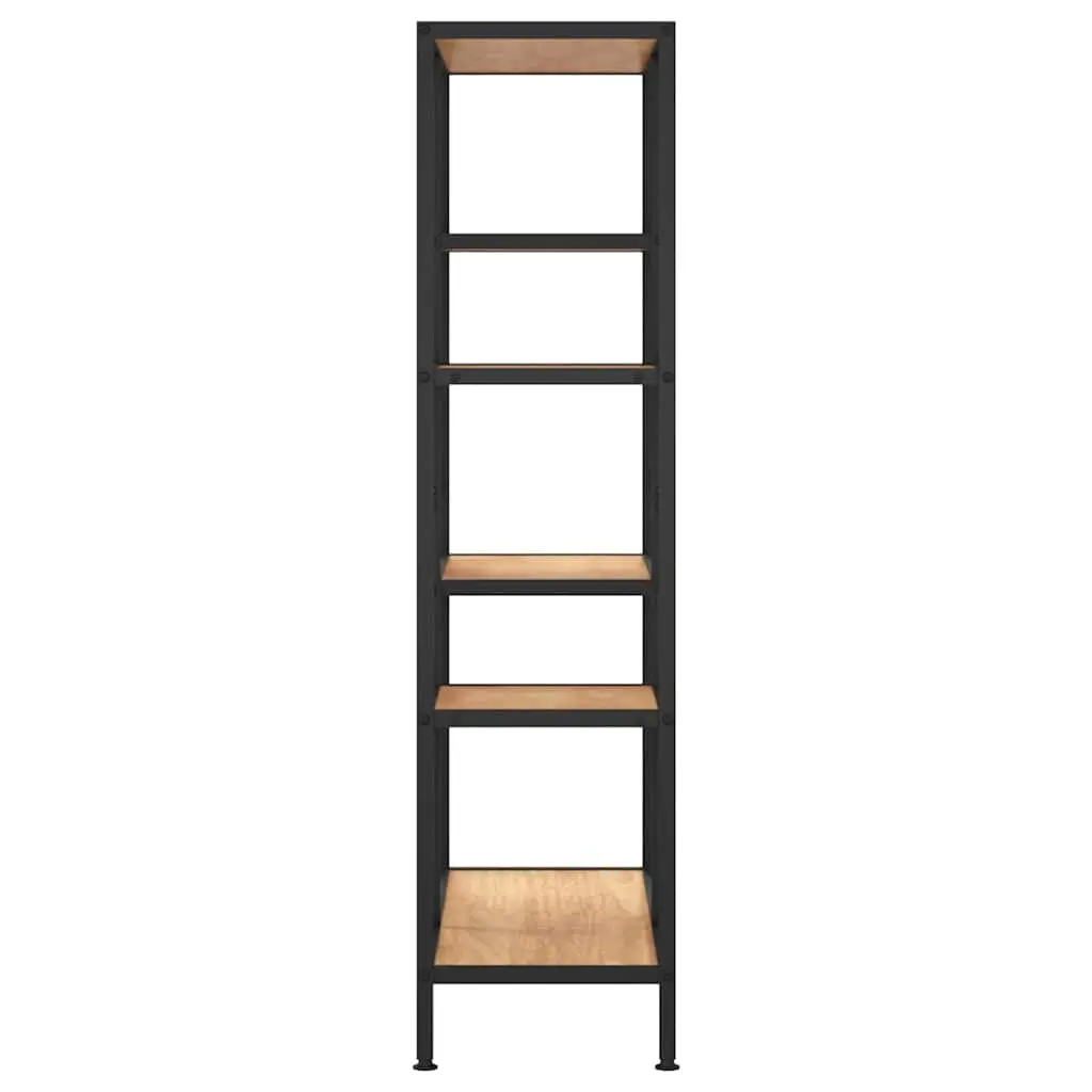 Bookcase Shelving Unit Steel Frame Sturdy 80x30x120 cm Brown