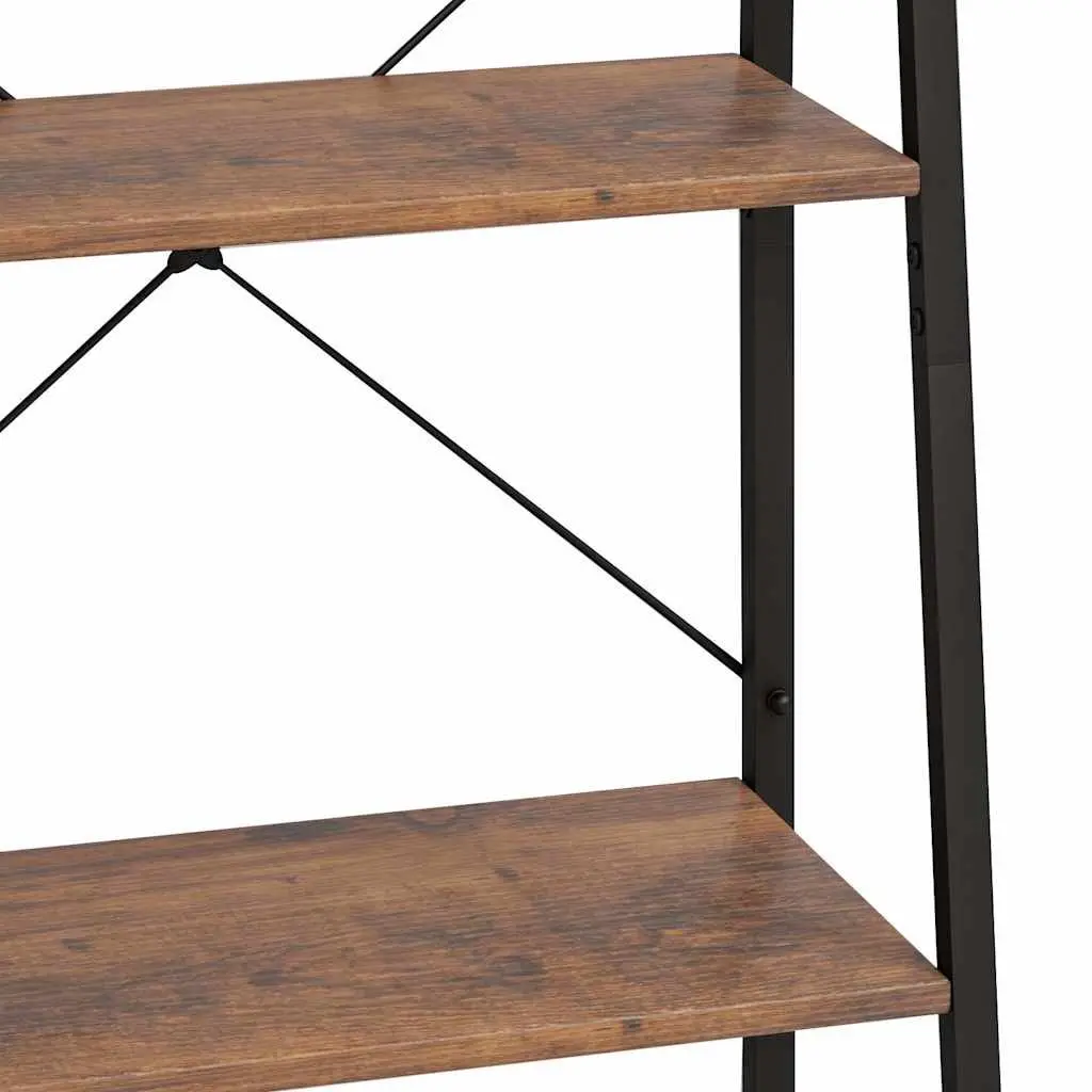 5-Tier Standing Shelf Compact Dark Brown Black Storage Bookcase